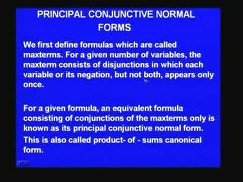 Normal Forms - Discrete Mathematical Structures Video Lecture ...