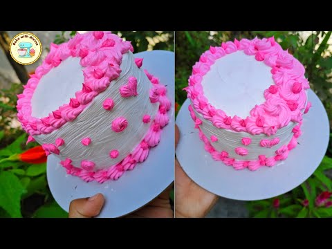 Beautiful Cake Design Super Soft eggless Vanilla Cake #cake #shorts #recipe #food #viral 