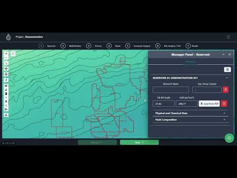 Creating a reservoir using PVT