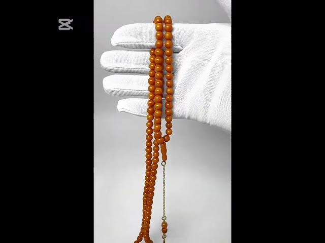 قوافل سبحة من الكهرمان الماني طبيعي اصلي مضغوط Namb0195