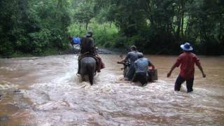 preview picture of video 'KLR650 Crossing a high river'