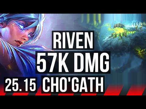 RIVEN vs CHO'GATH (TOP) | 57k DMG, 7 solo kills, 15/4/11 | EUNE Master | 25.15