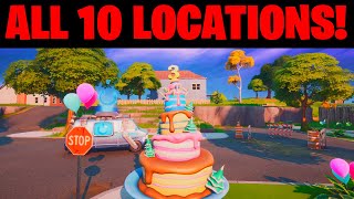 All 10 Fortnite Birthday Cake Locations! (Fortnite 3rd Birthday Challenges)