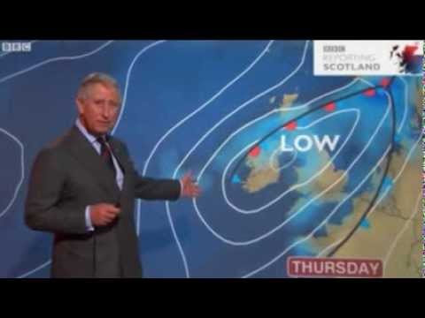 Prince Charles presents the weather forecast