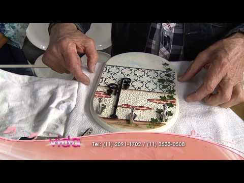 Aprenda a técnica de textura em um lindo porta chaves