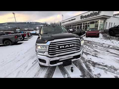 2021 Ram 3500 Limited Longhorn 4x4 Crew Cab 8' Box in Black for sale at Frontier Chrysler Dodge Jeep Ram Fiat Ltd. in Smithers, BC