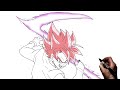 How To Draw Goku Black (Rose Scythe) | Step By Step | Dragon Ball