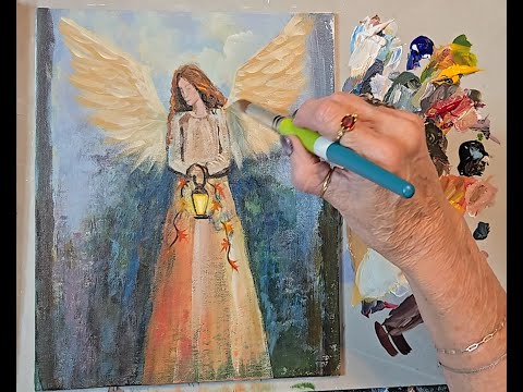 Painting an Autumn Angel of Light | Real-Time Serene Art Tutorial