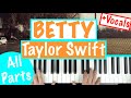 How to play BETTY - Taylor Swift Piano Chords Accompaniment Tutorial