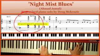 'Night Mist Blues' (Ahmad Jamal)  - jazz piano Tutorial