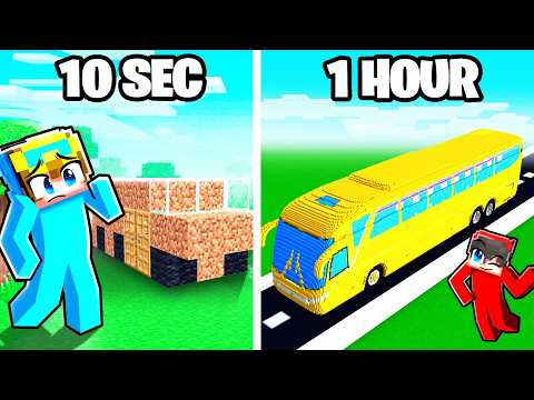 10 Seconds vs 1 Hour BUS Build Challenge!