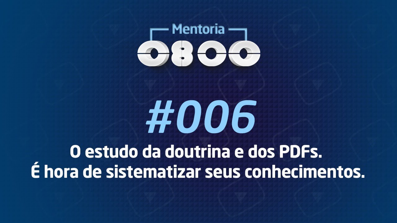 Aula ao vivo 006 - Estudo por livros ou por PDF