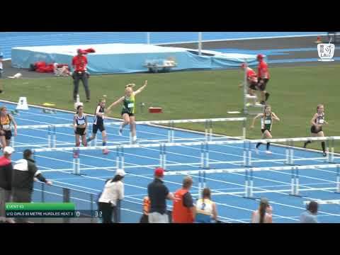 U12 Girls 80m Hurdles Heat 3: 2021 State Combined Events Championships // LAVicTV