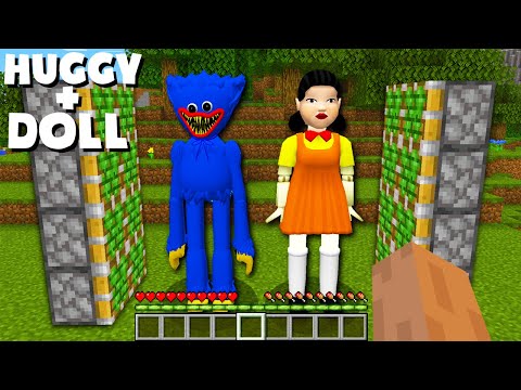 I can COMBINE SQUID GAME DOLL and HUGGY WUGGY in Minecraft! Scary Minecraft Movie Gameplay