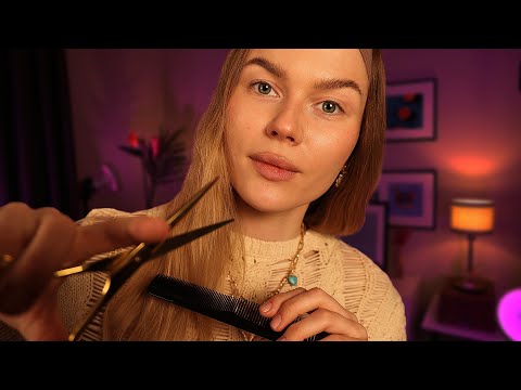 ASMR Haircut & Hair Coloring Roleplay ✂️ Relaxing Salon Visit for Sleep