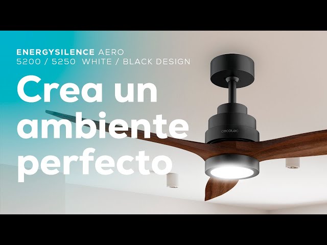 Ventilatore da soffitto Cecotec EnergySilence Aero 5200 White Design LED 40W 52" 3 Pale 6 Velocità Telecomando video