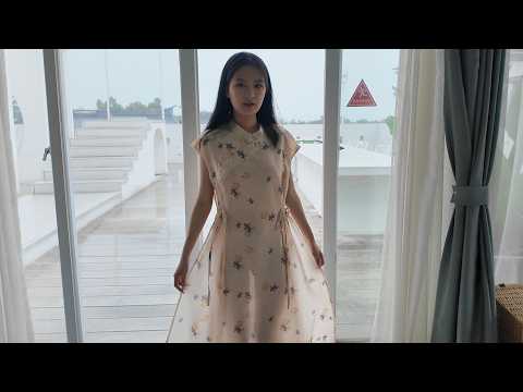 Our pure and pretty junior sister showcases our newly designed slightly sheer two-piece long dres...