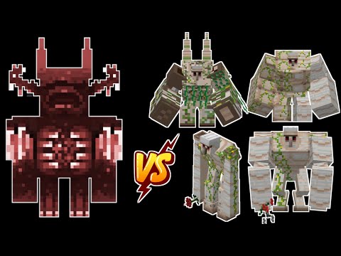 Bulky Mutant Warden vs All iron golem types - Warden vs Al types Iron Golems - Warden vs Iron Golem