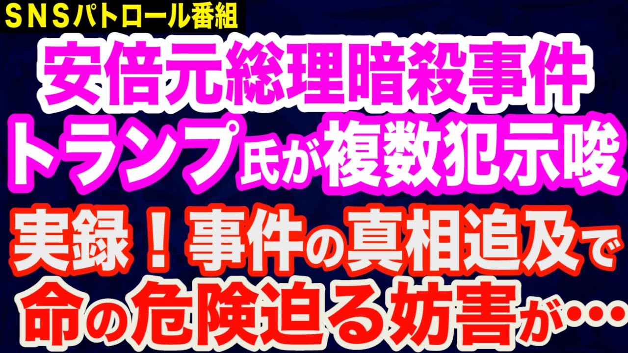 【爆弾発言】トランプ大統領が安倍元総理暗◯事件で複数犯を示唆／実録…事件の真相追及で命の危険を感じる程の妨害が／映像あり…スパイ防止法反対勢力をテレビで暴露する自民党の故鴻池祥肇議員