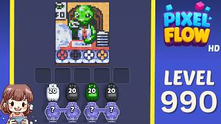 Pixel Flow Level 990 Solution Walkthrough