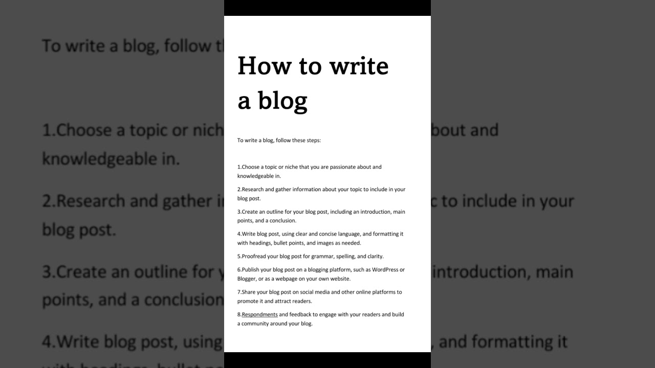 How to write a blog