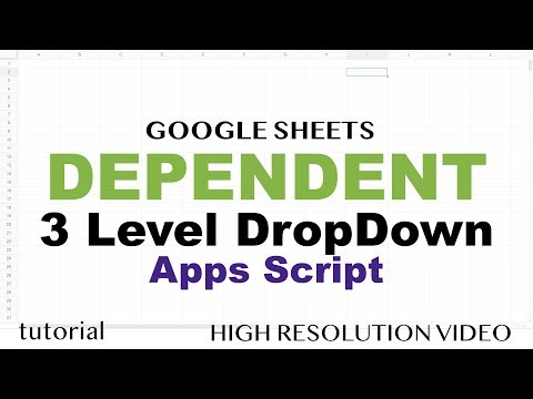 Google Sheets - Dependent Drop Down List for Entire Column, Multiple Levels Video