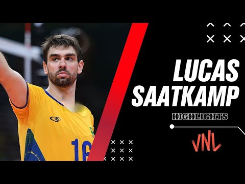🏐🔥 Lucas Saatkamp DOMINATES at the net! 💪 Top plays from the Brazilian middle blocker | VNL 2024 🇧🇷