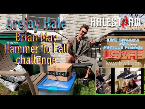 Thumbnail for Arejay Hale from Halestorm on wheelie bins Brian May Hammer To Fall Challenge by Brian May