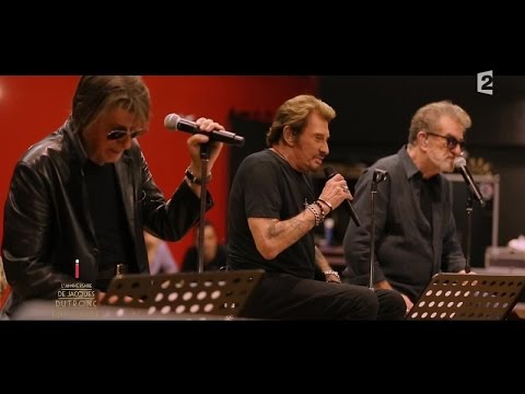 Johnny Hallyday, Eddy Mitchel et Jacques Dutronc chantent "Vieille Canaille"