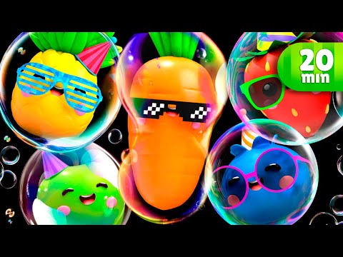 Dancing Fruit with BUBBLES 🍎🍊🍋‍🍏🍇 20 MIN - Sensory Video for Babies.