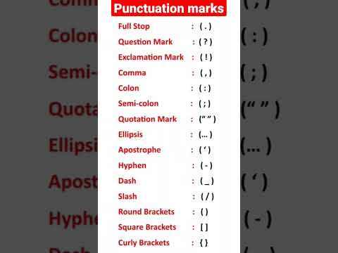 Punctuation Marks in English #youtubeshorts #shortsfeed #shortsviral #spoken #ytshorts #shorts
