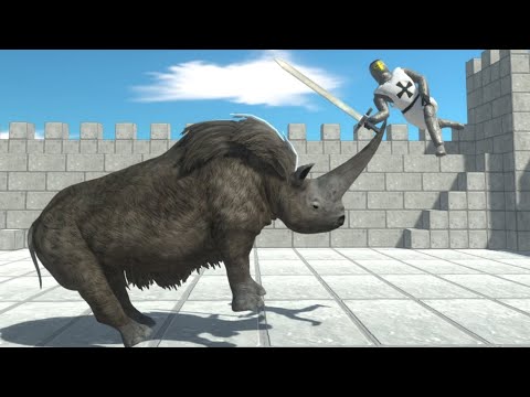 NEW PREHISTORIC UPDATE Woolly Rhinoceros vs ALL UNITS in Brick Castle Animal Revolt Battle Simulator