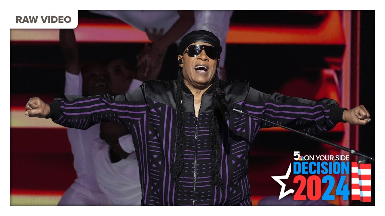 Music legend Stevie Wonder performs at the Democratic National Convention