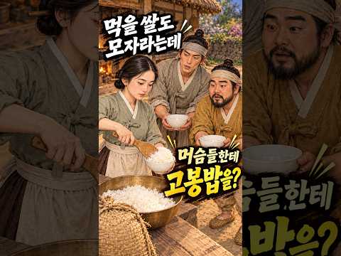 먹을 쌀도 모자라는데 머슴들에게 고봉밥을 퍼준 며느리 #shorts #감동