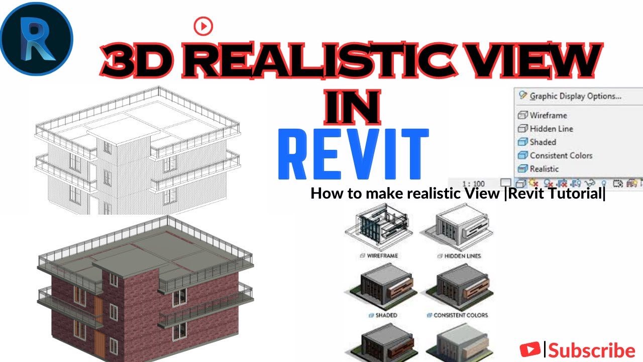 How to Design 3d realistic view in Revit #aeccad