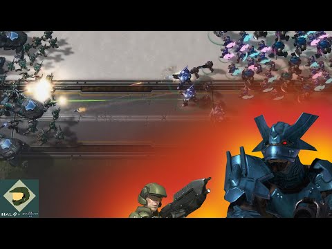 Halo Wars Town Outskirts Battle (Halo in Starcraft 2)