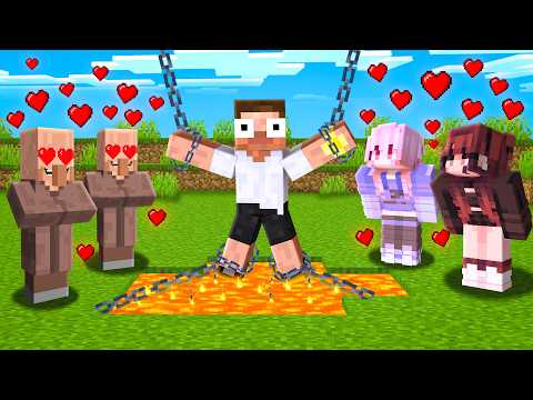i Met my CRAZY FAN GIRL and Villagers in Minecraft..