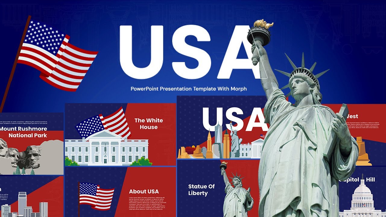 USA Template with Morph Animation for PowerPoint and Google Slides