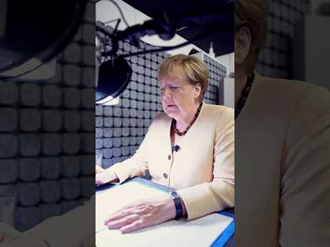 Angela Merkel im Hörbuchstudio für die Aufnahmen zu »Freiheit«