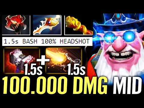 🔥 100.000 DMG WTF Basher Sniper MID — 3Sec Stun + Rapier 100% Most Annoying Gunner Dota 2 Pro