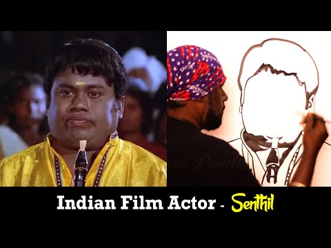 How to Draw Senthil Indian Film Actor - Udhaya Speed Painting