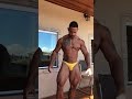Muscle worship hero in yellow