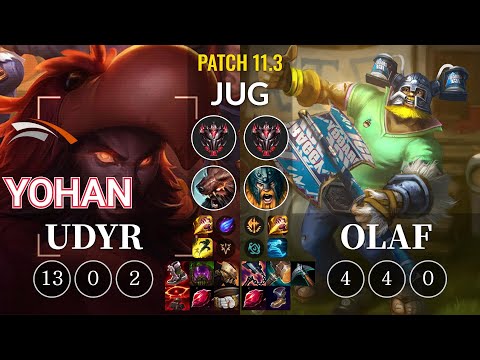 HLE yoHan Udyr vs Olaf Jungle - KR Patch 11.3