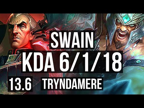 SWAIN vs TRYNDAMERE (MID) | 6/1/18, 800+ games, 900K mastery | KR Master | 13.6
