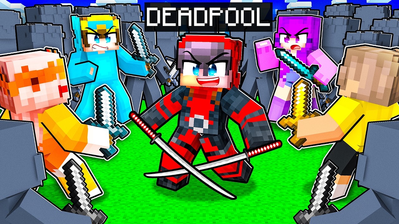 Hunters vs DEADPOOL in Minecraft!