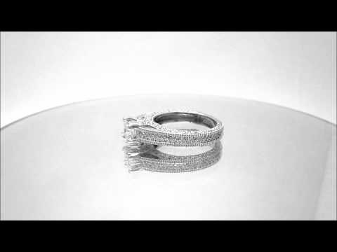 1.75CT PRINCESS AND ROUND DIAMOND ENGAGEMENT RING DECO - KNR INC - 136