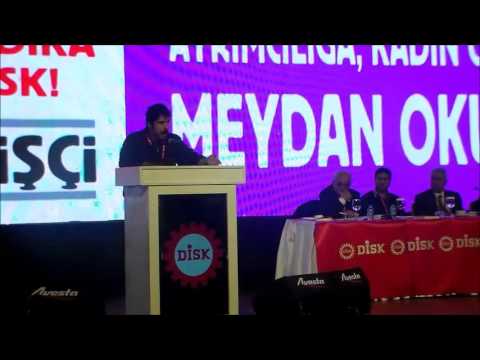 Levent Dölek'in DİSK Kongresi'nde yaptığı konuşma