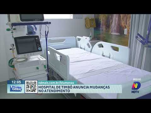 Hospital de Timbó anuncia mudanças no atendimento