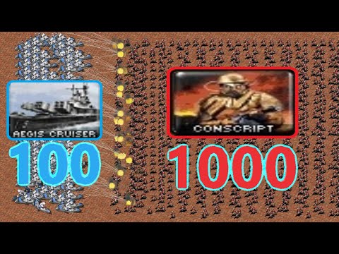 Aegis vs Conscripts - Same Cost - Red Alert 2