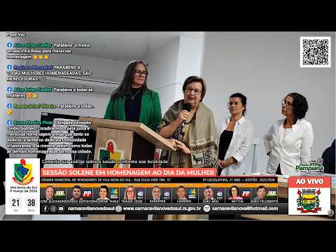 Sessão Solene em Homenagem ao Dia da Mulher | Câmara de Vila Nova do Sul #tvcâmara